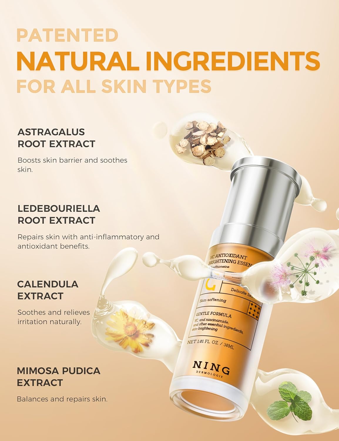 Vitamin C Serum with Niacinamide & Ethyl Ascorbic Acid: Brightening, Moisturizing Face Serum for