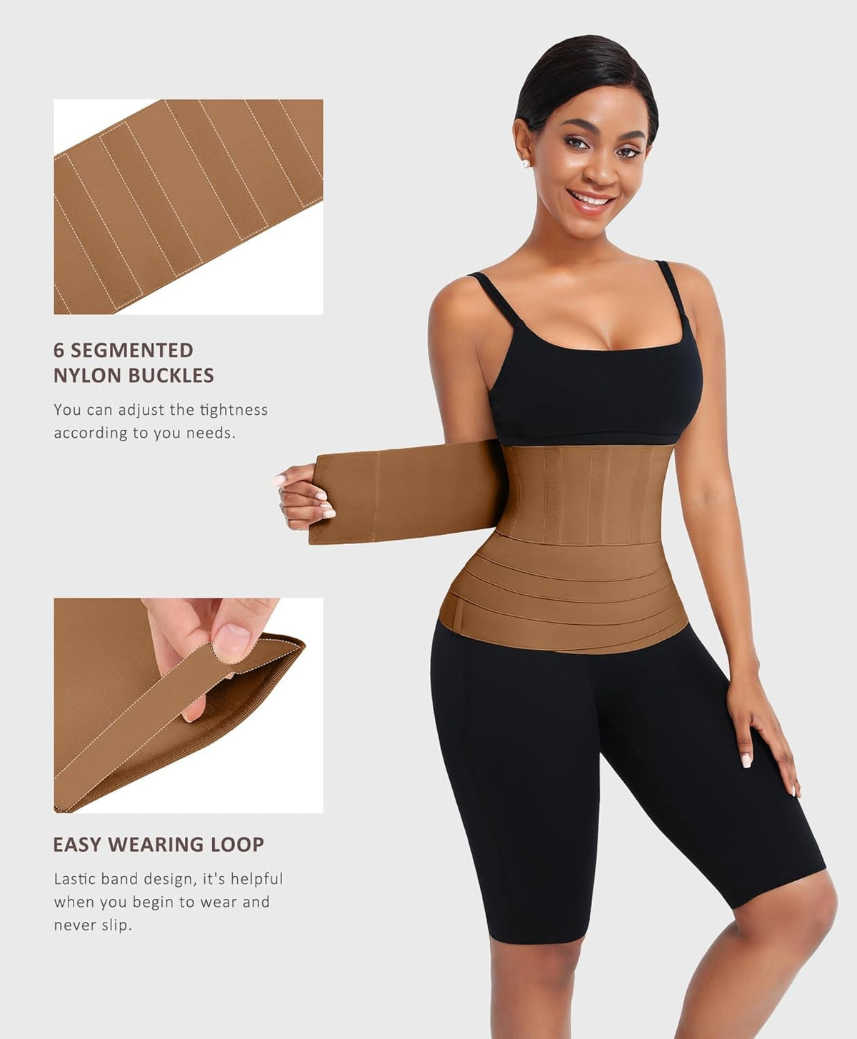 FeelinGirl Waist Trainer for Women Trimmer Belt Waist Cincher Tummy Wrap Plus Size Snatch Me Up