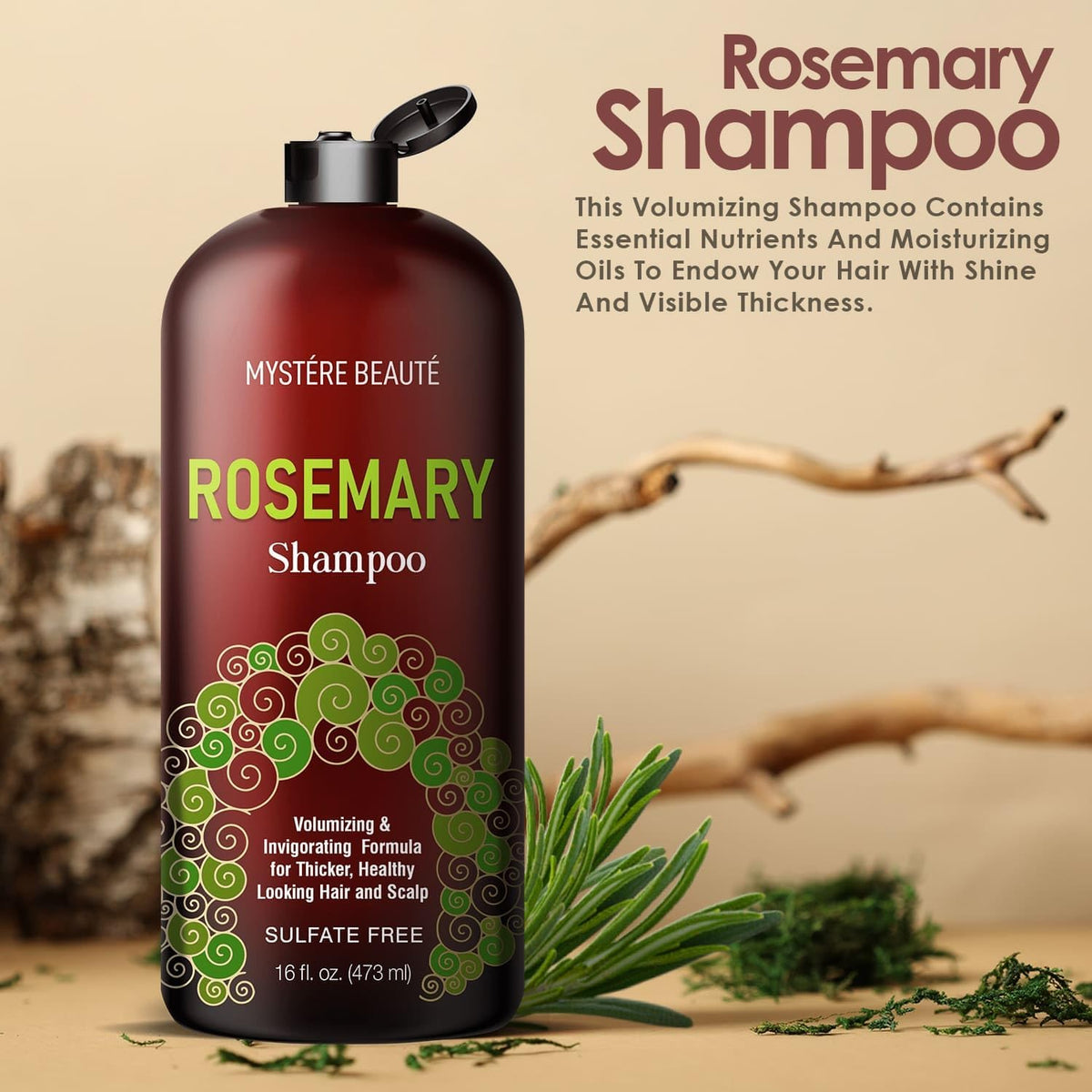 Rosemary Shampoo - Rosemary Shampoo for Hair Growth Organic - Promotes Hair Growth & Scalp Health