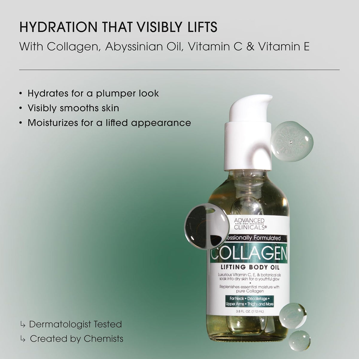 Advanced Clinicals Collagen Body Oil + Vitamin C Brightening Body Oil Moisturizer 2pc Skincare Set