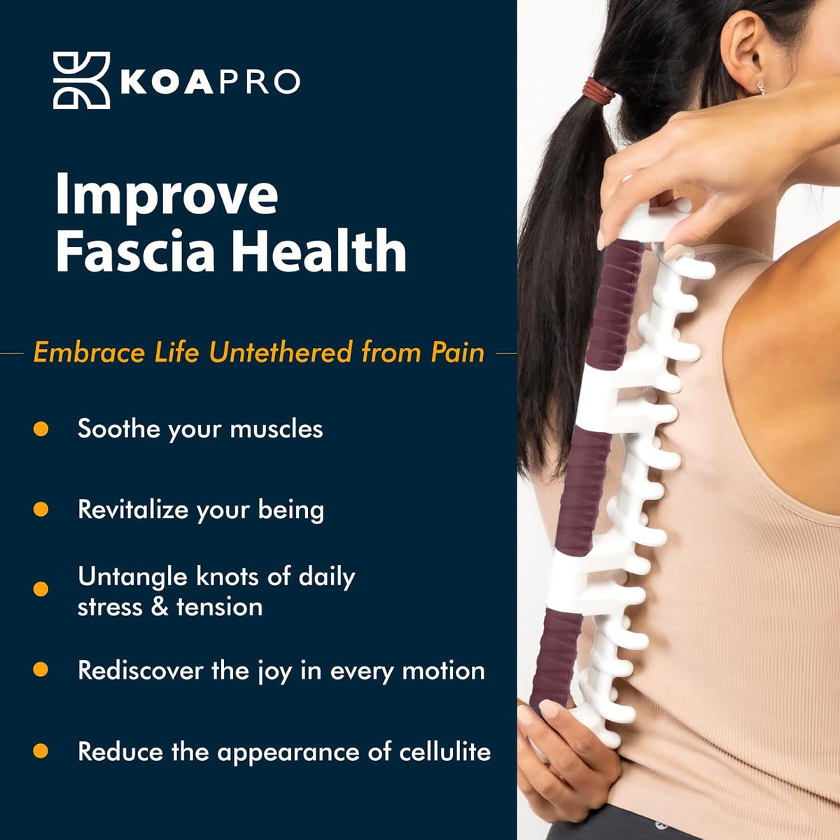 KOAPRO Facia Blaster for Cellulite and Sore Muscles – Large, Full Body Manual Trigger Point