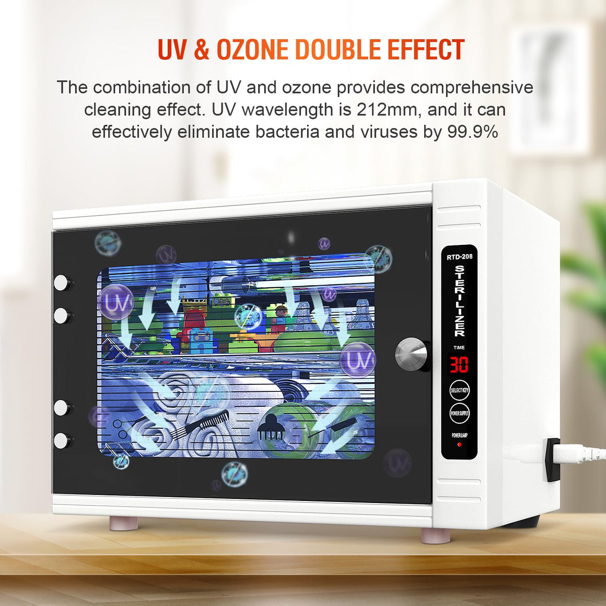 UV Sanitizer Cabinet. UV Light Sanitizer Box with Timer Setting, Suitable for Cleaning of Various