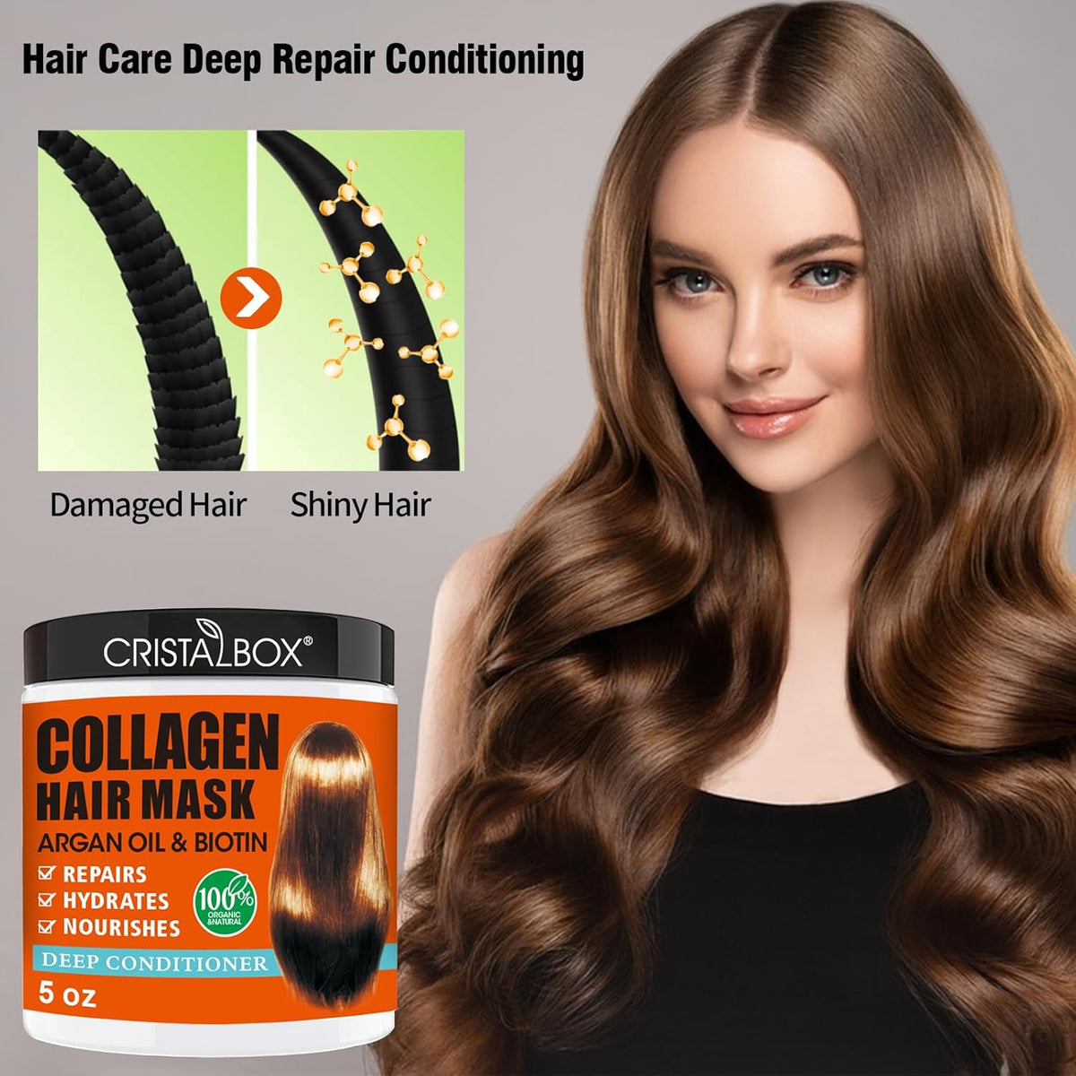 2 Pack Collagen Hair Mask & Keratin Hair Mask,Keratin Hair Treatment,Hydrating Argan Oil Hair