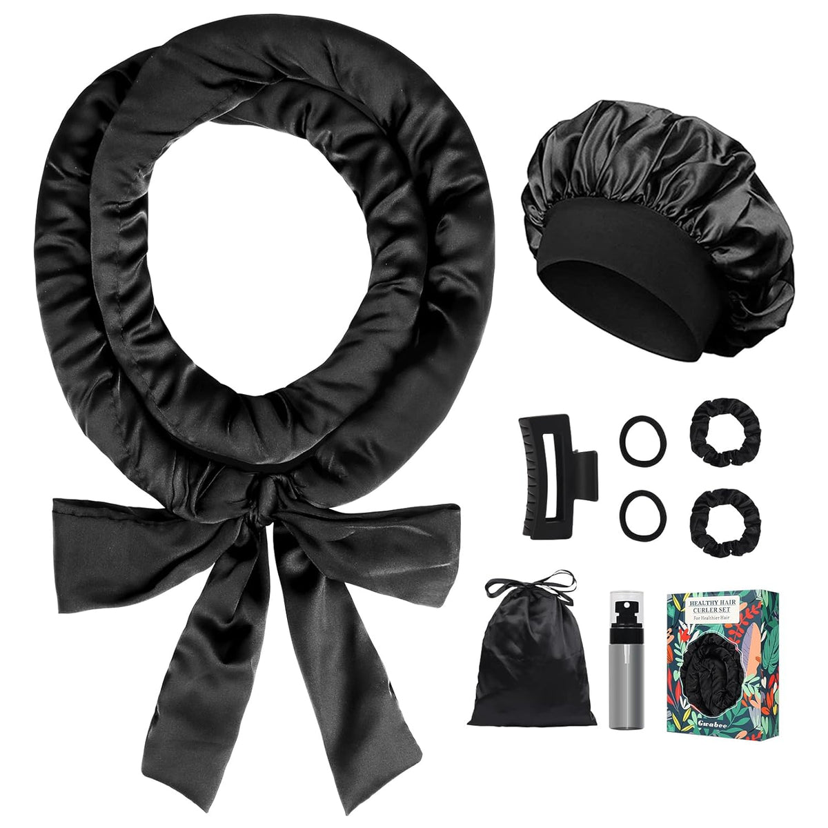 Satin Heatless Curls Overnight Hair Curlers to Sleep In Hair Curler Rollers No Heat Hair Wrap for