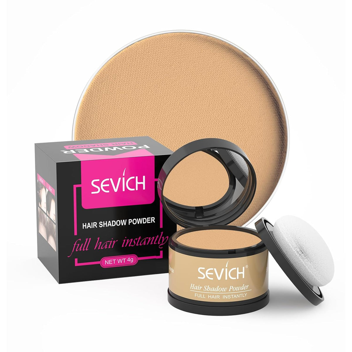 SEVICH Hairline Powder - Quick Cover for Thinning Grey Hair, Eyebrows & Beard for Women & Men
