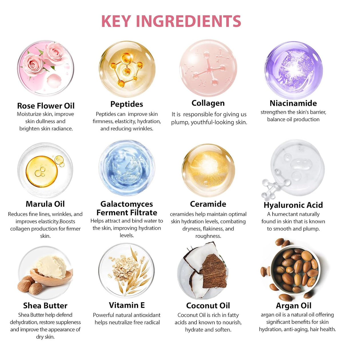 Rose Essential Oil Face Collagen Hydrogel Mask, Face Sheet Mask, 55 Pcs Skin Care Set, Spa Kit for