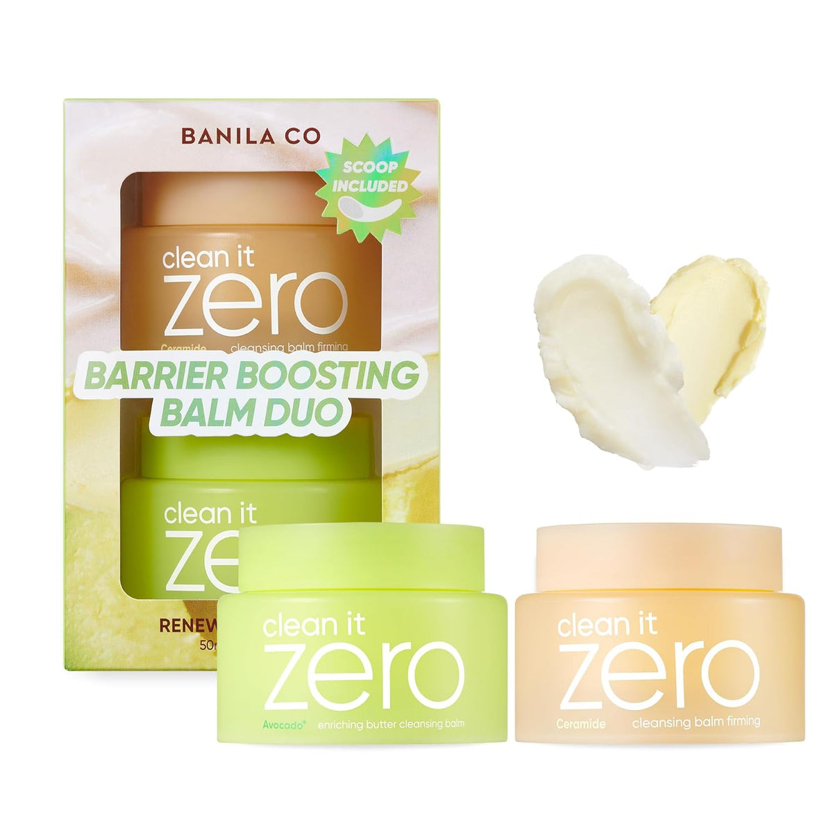 BANILA CO Clean it Zero Barrier Boosting Balm Duo | Enriching Butter & Firming Cleansing Balms for