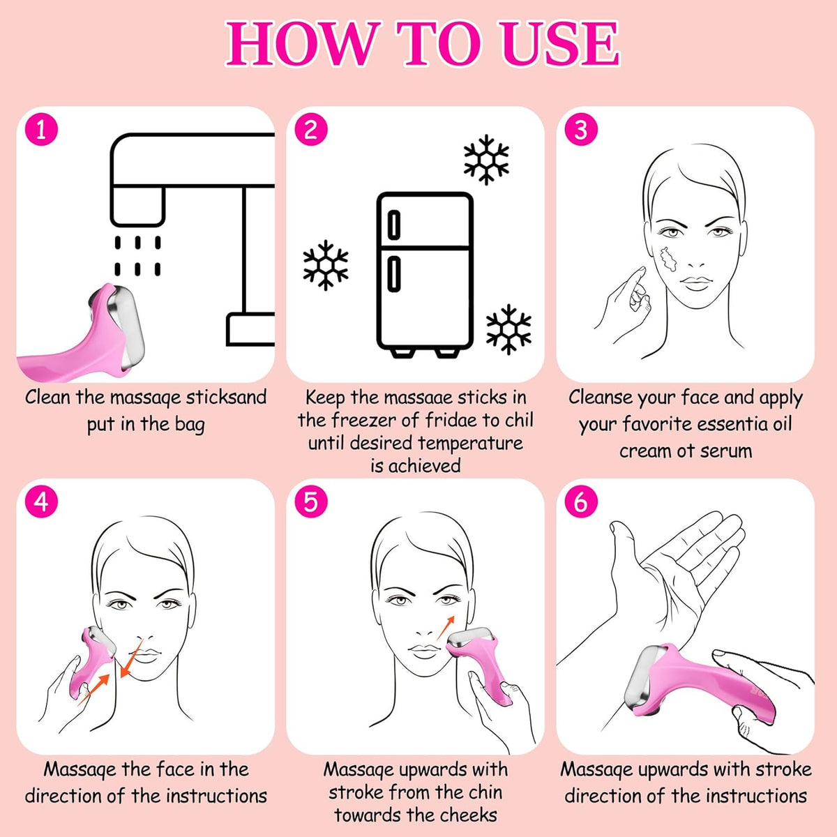 360° Rotating Ice Roller for Face-Stainless Steel Facial Massage Tool for Skin Tightening, Ice Face