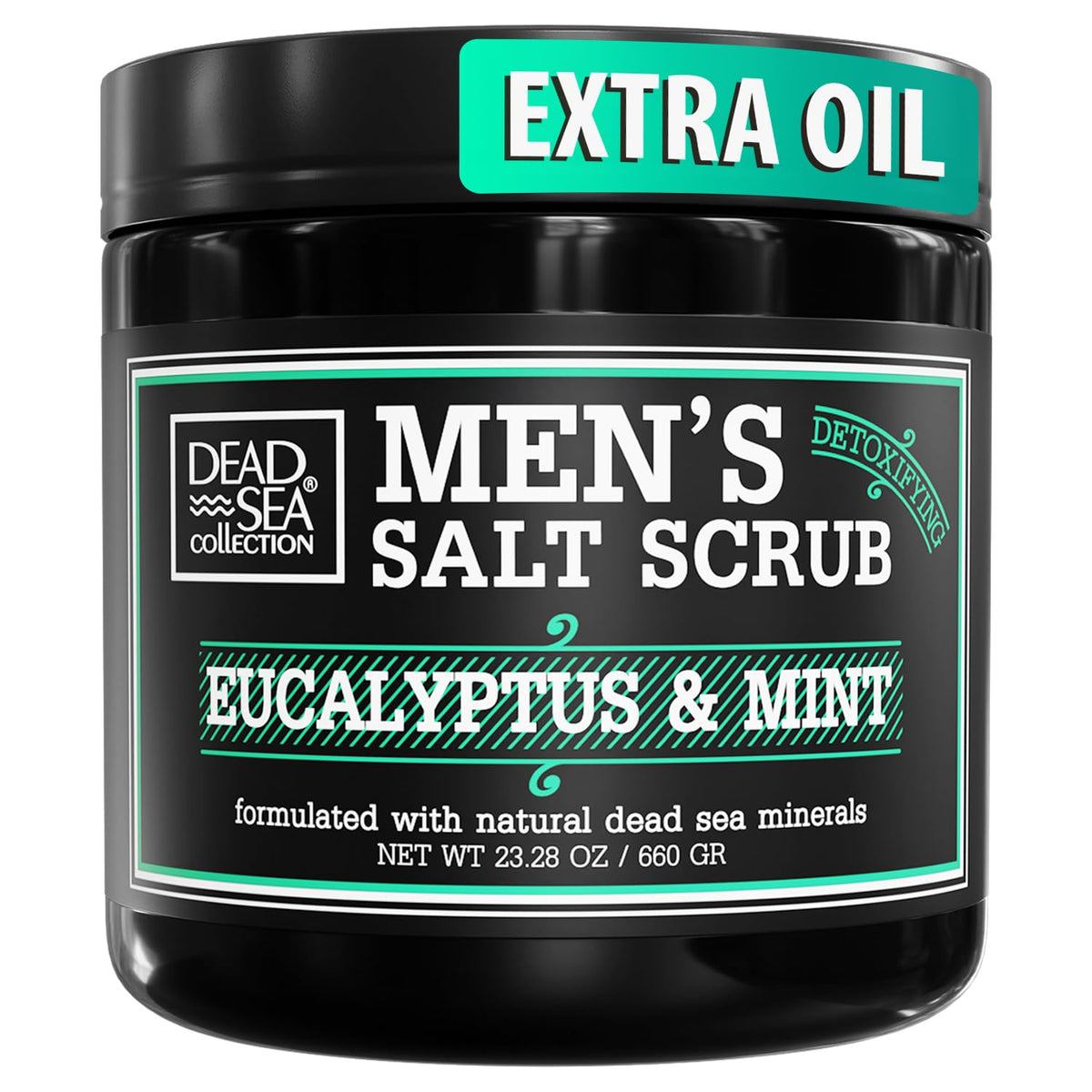 Salt Body Scrub Eucalyptus & Mint For Men– Moisturizes, Exfoliates & Nourishes Skin – Cleanses &