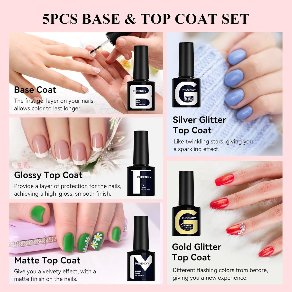 phoenixy Gel Nail Polish 30 PCS Gel Nail Polish Set Dark Color Collection Manicure Set for Women
