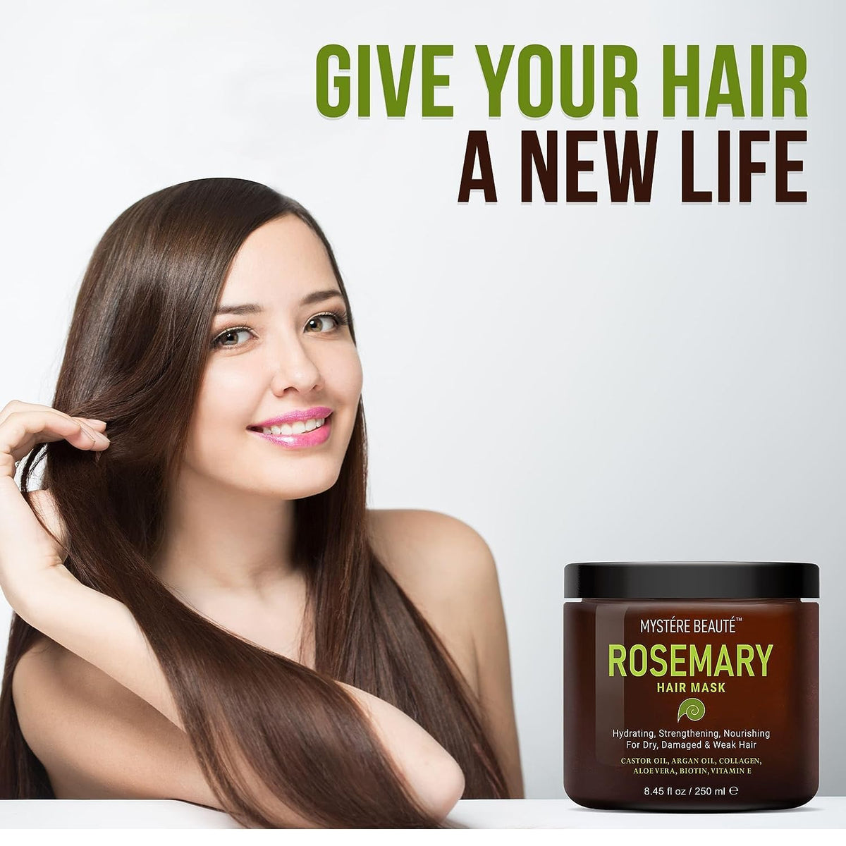 Rosemary Deep Conditioning Hair Mask for Dry Damaged Hair and Growth with Collagen Argan Oil