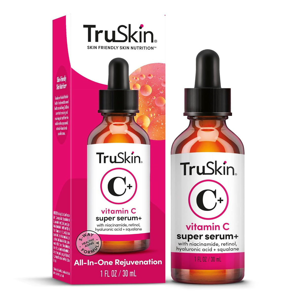 TruSkin Vitamin C Super Serum - Niacinamide, Retinol, Hyaluronic & Salicylic Acid - All-in-One Anti