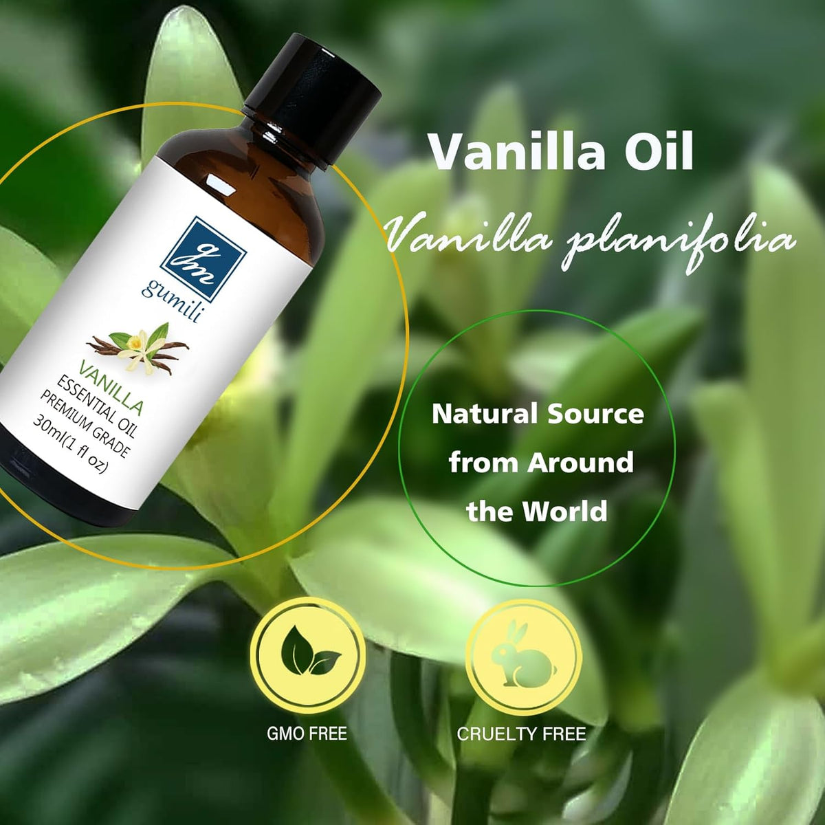 Vanilla Essential Oil – 1 Oz Vanilla Oil for Skin & Diffuser | Home Fragrance Oil for Body, Lotion