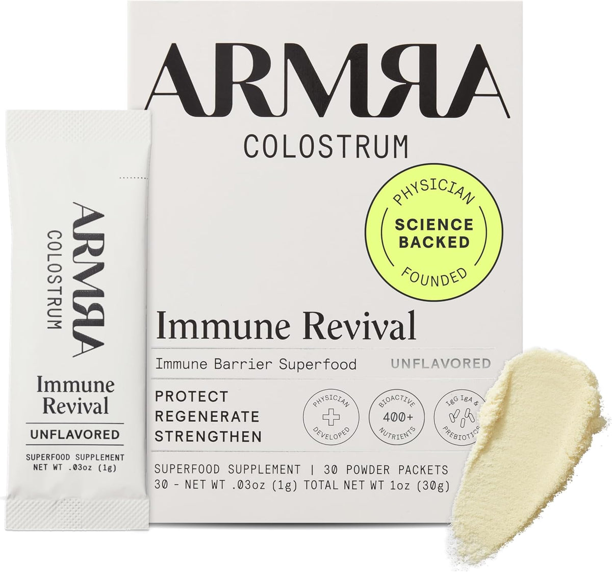 ARMRA Colostrum™ Powder | Unflavored | Gut Health & Bloating | Skin & Hair | Immunity | Keto