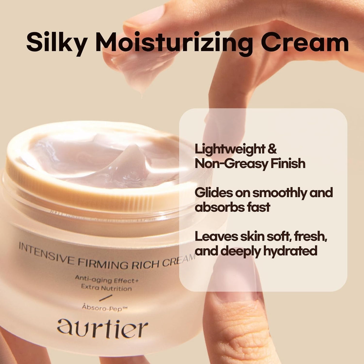 Intensive Firming Rich Cream, Anti-Aging Moisturizer with Collagen Peptides EGF Hyaluronic Acid for