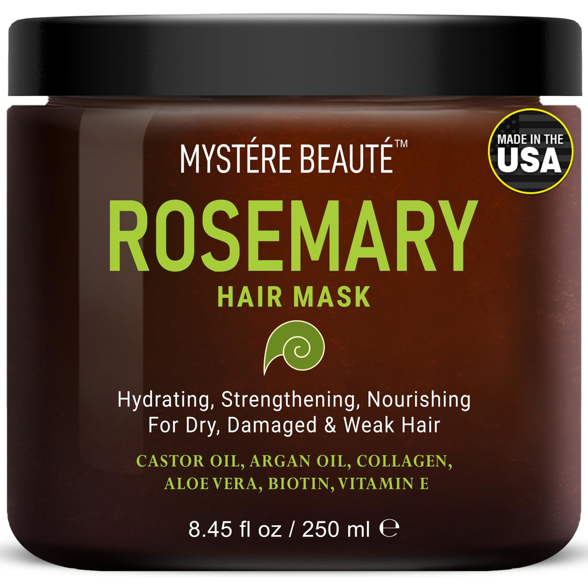 Rosemary Hair Treatment - with Collagen, Biotin, Argan Oil for Dry, Damaged, Curly Hair