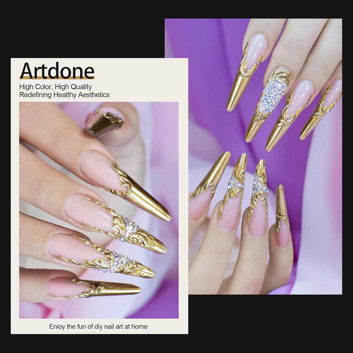 Artdone Chrome Nail Powder, Light Gold Iridescent Aurora Powder Metallic Mirror Effect Pigment