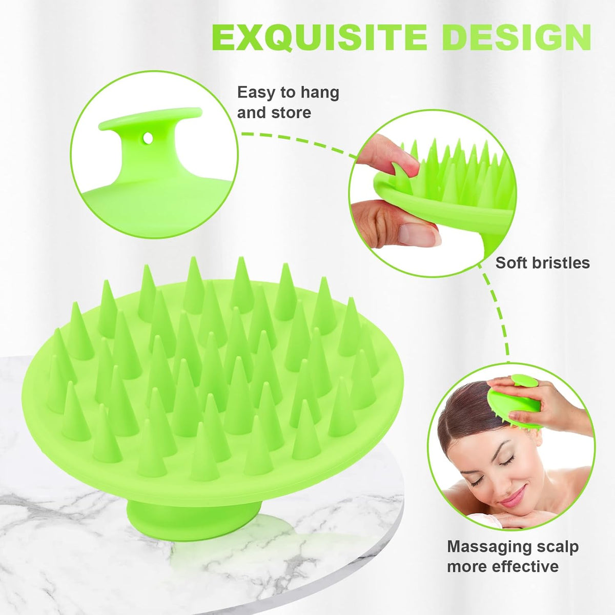 Silicone Scalp Massager Shampoo Brush, Scalp Brush for Hair Growth & Dandruff Removal, Hair