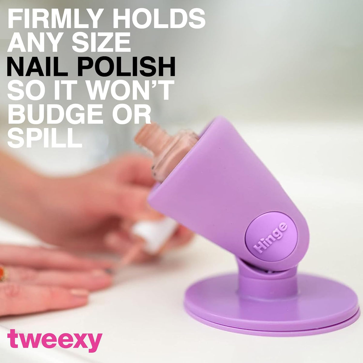 Tweexy Anti-Spill Nail Polish Bottle Holder Stand With Tilted Smartgrip Suction - For Fingernail