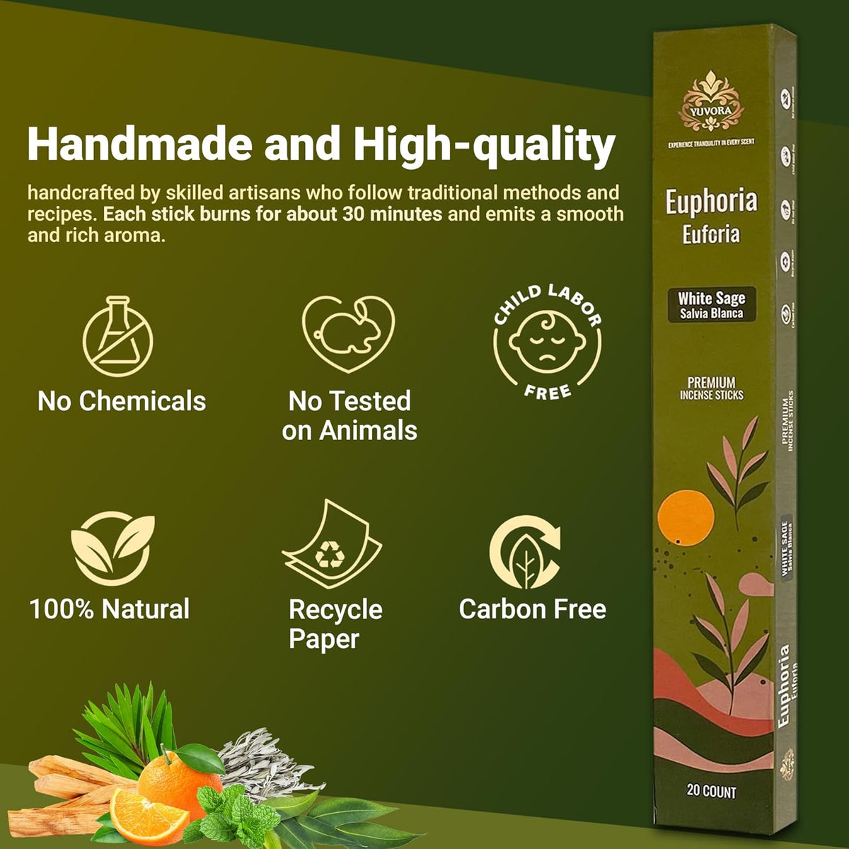 Aromatic Incense Sticks Gift Set – 120 Natural & Non-Toxic Incense Sticks | 6 Soothing Scents |