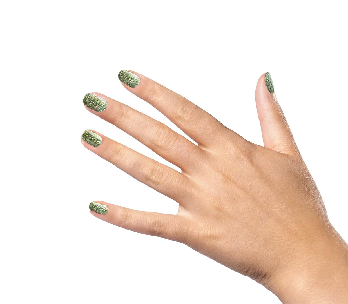 duri Nail Polish, 596 Indulge My Whim, Green Tinsle Sparkle Lacquer, Glitter Flake Topper, Glossy
