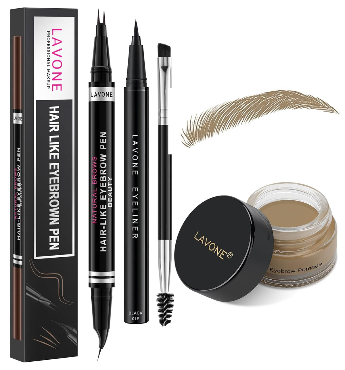 LAVONE Hair-Like Eyebrow Pen Makeup kit, Eyebrow Pencils for Women with Waterproof Microblading