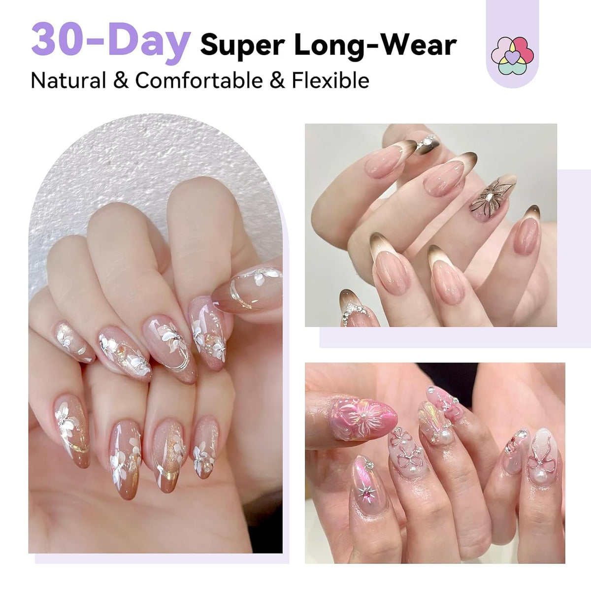 SAVILAND Pro Gel Nail Kit with Drill: Short Almond Tips 12 Sizes Gel Nail X Kit 500 PCS Strong Nail