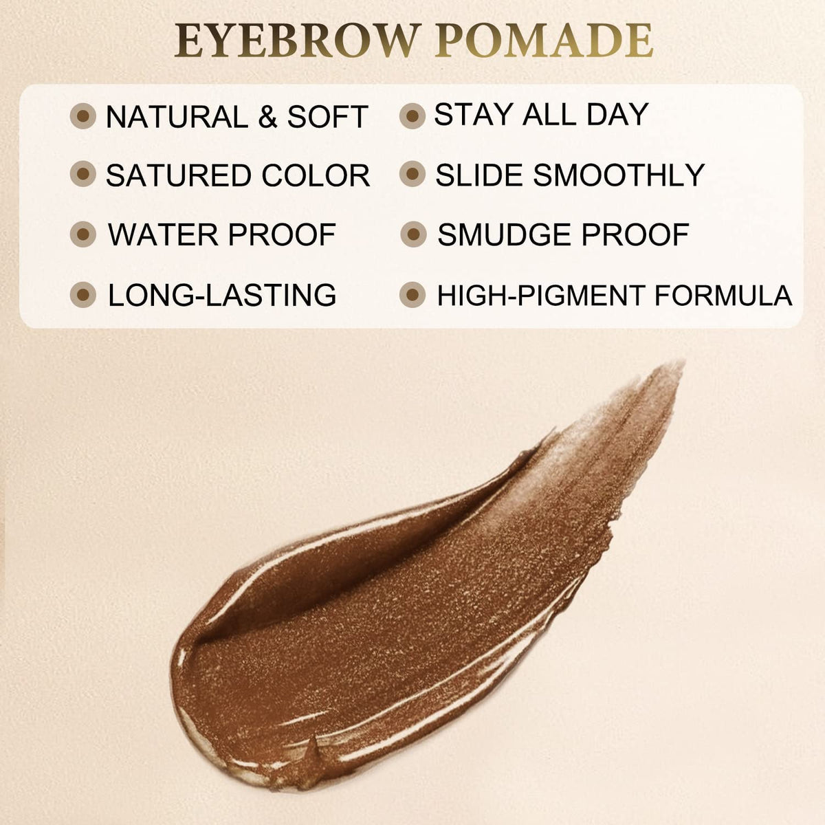 Eyebrow Pomade - Waterproof Brow Pomade for Long-lasting Results,Smudge Proof and Sweat Resistant