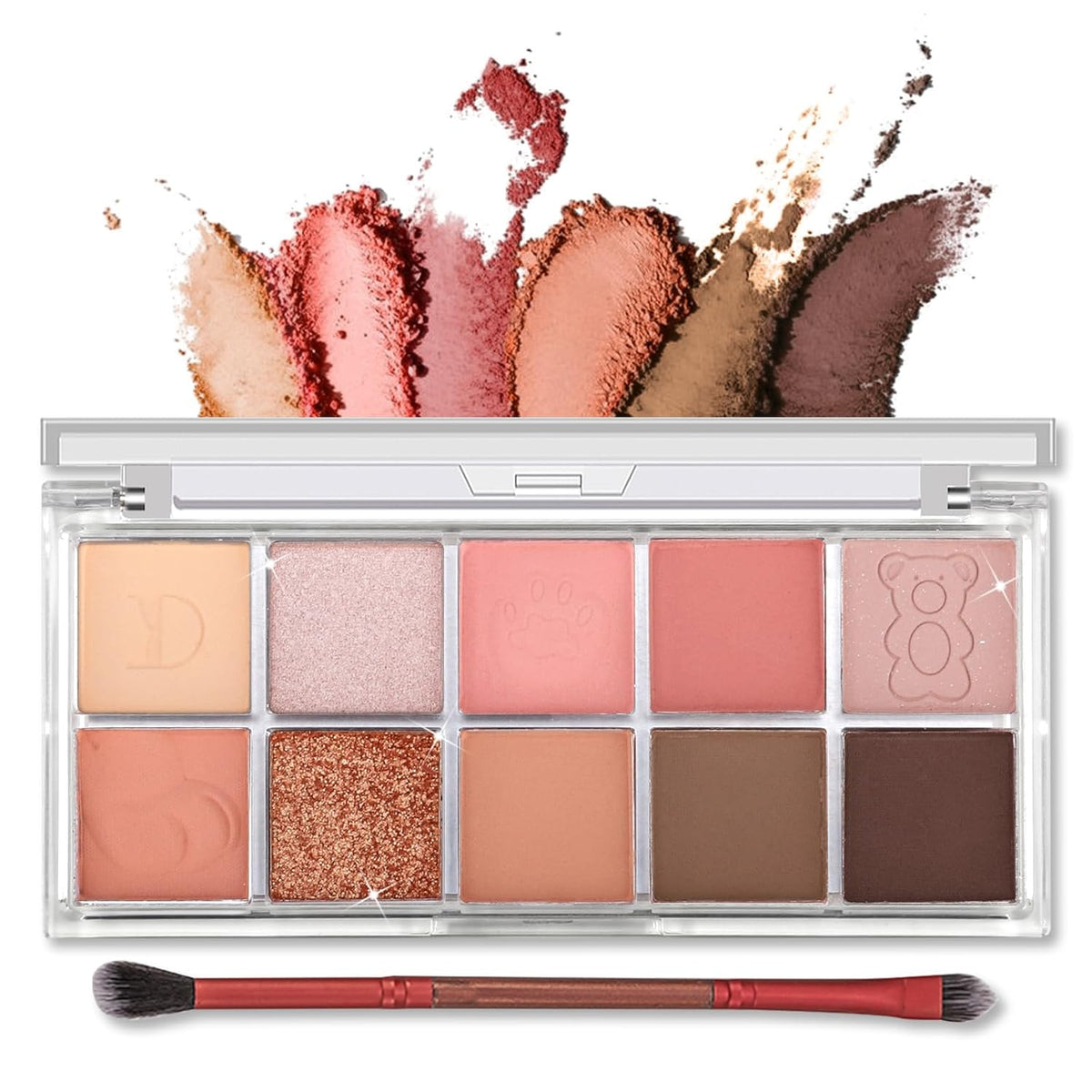 Erinde 10 Colors Eyeshadow Palette Makeup - Matte Shimmer Glitter Eye Shadow, Ultra-Blendable, High