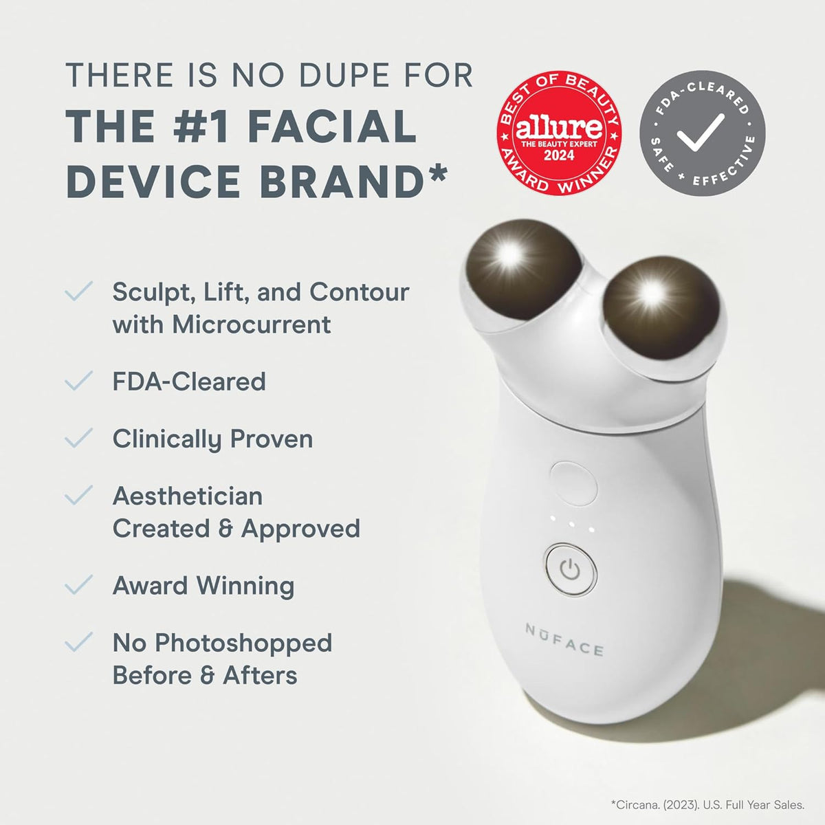 NuFACE TRINITY+ Microcurrent Facial Device Kit - FDA Cleared Face Sculpting & Neck Tightening