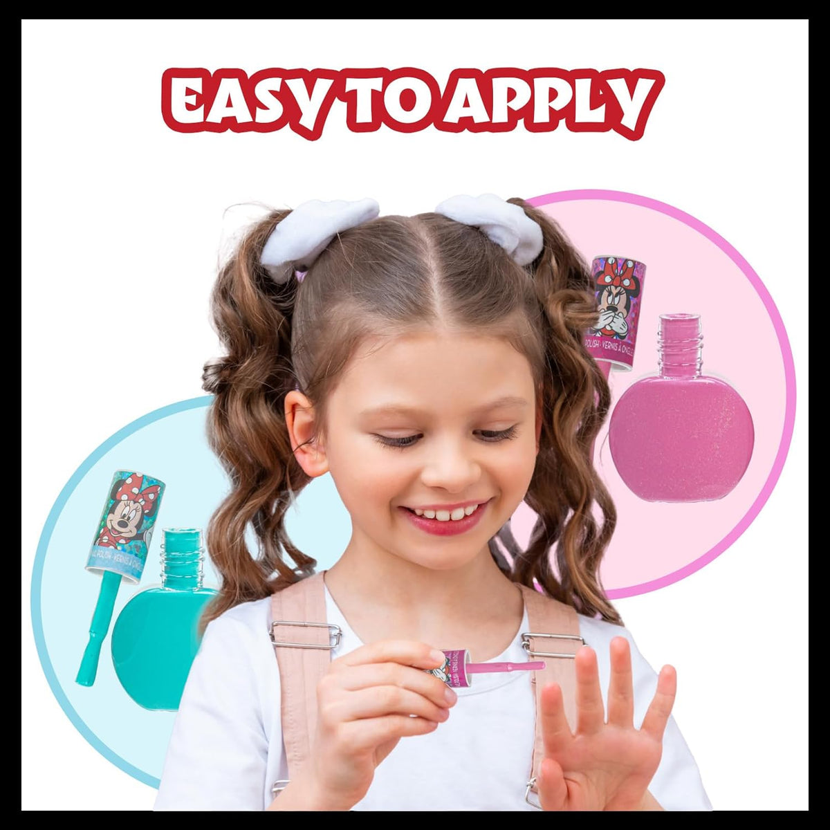 Townley Girl Disney Minnie Mouse 18 Piece Water-Based Nail Polish Set, Quick Dry and Peels-Off