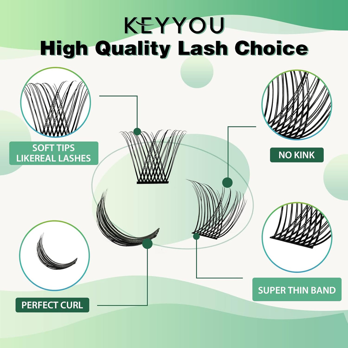 Lash Clusters,96 Pcs Cluster Lashes Y13 D Curl 12mm DIY Lash Extensions Eyelash Clusters,KEYYOU