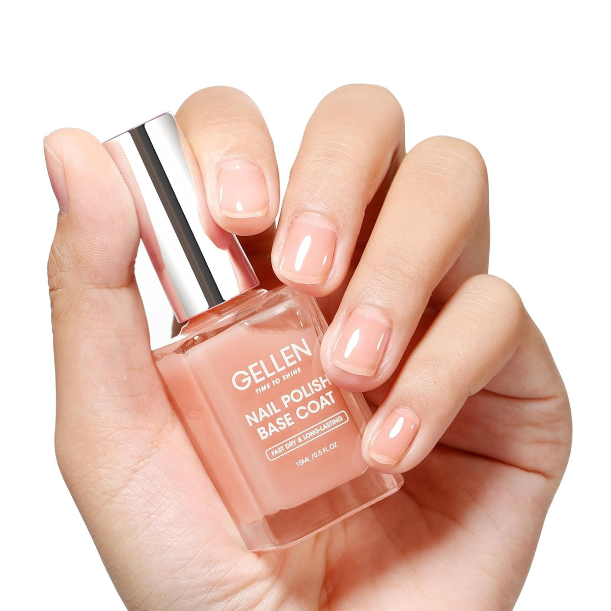 GELLEN Clear Nail Polish Base Coat Sheer Tinted Nude, Natural Color Regular Nail Polish, Calcium