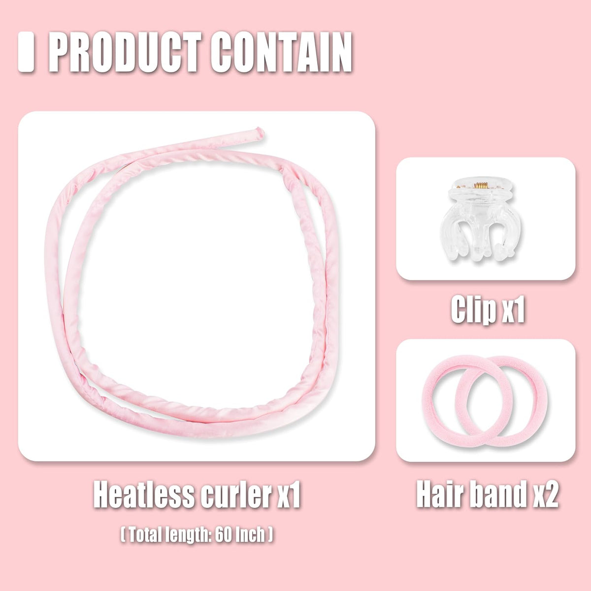 Pinkiou Heatless Curlers Overnight,Hair Curler to Sleep In, No Heat Hair Roller for Long & Short