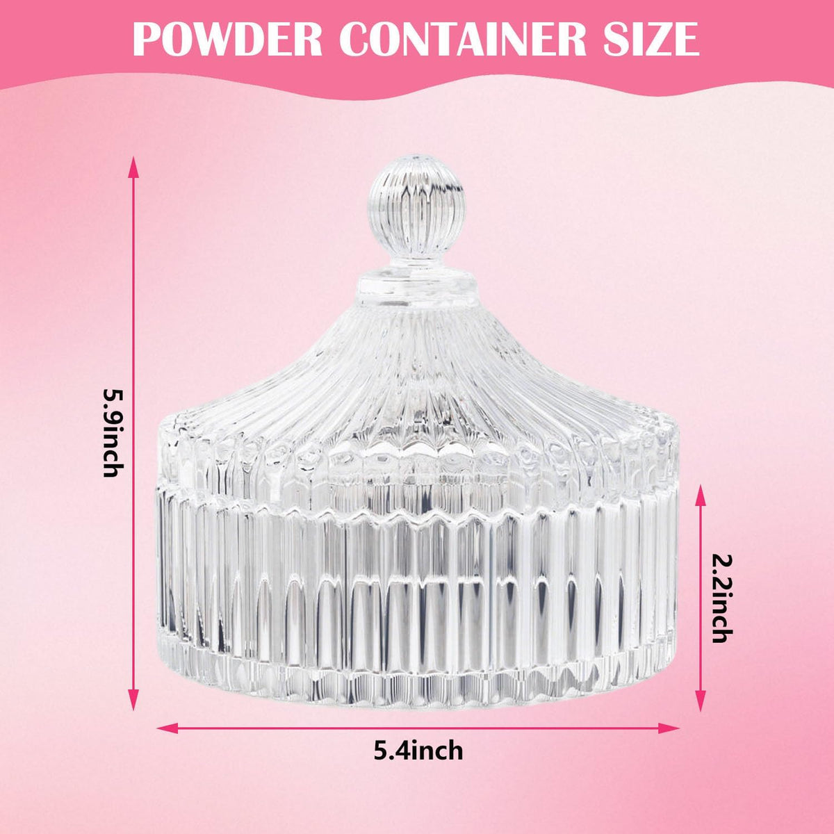 Large Body Powder Puff and Container Set - Velour, Dusting Powder Puffs for Women Baby and Loose
