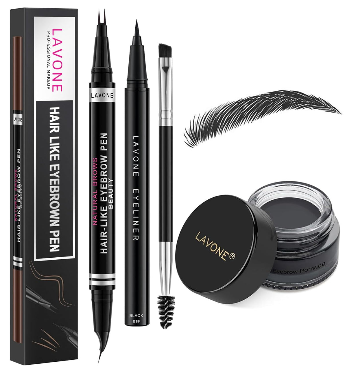 LAVONE Hair-Like Eyebrow Pen Makeup kit, Eyebrow Pencils for Women with Waterproof Microblading