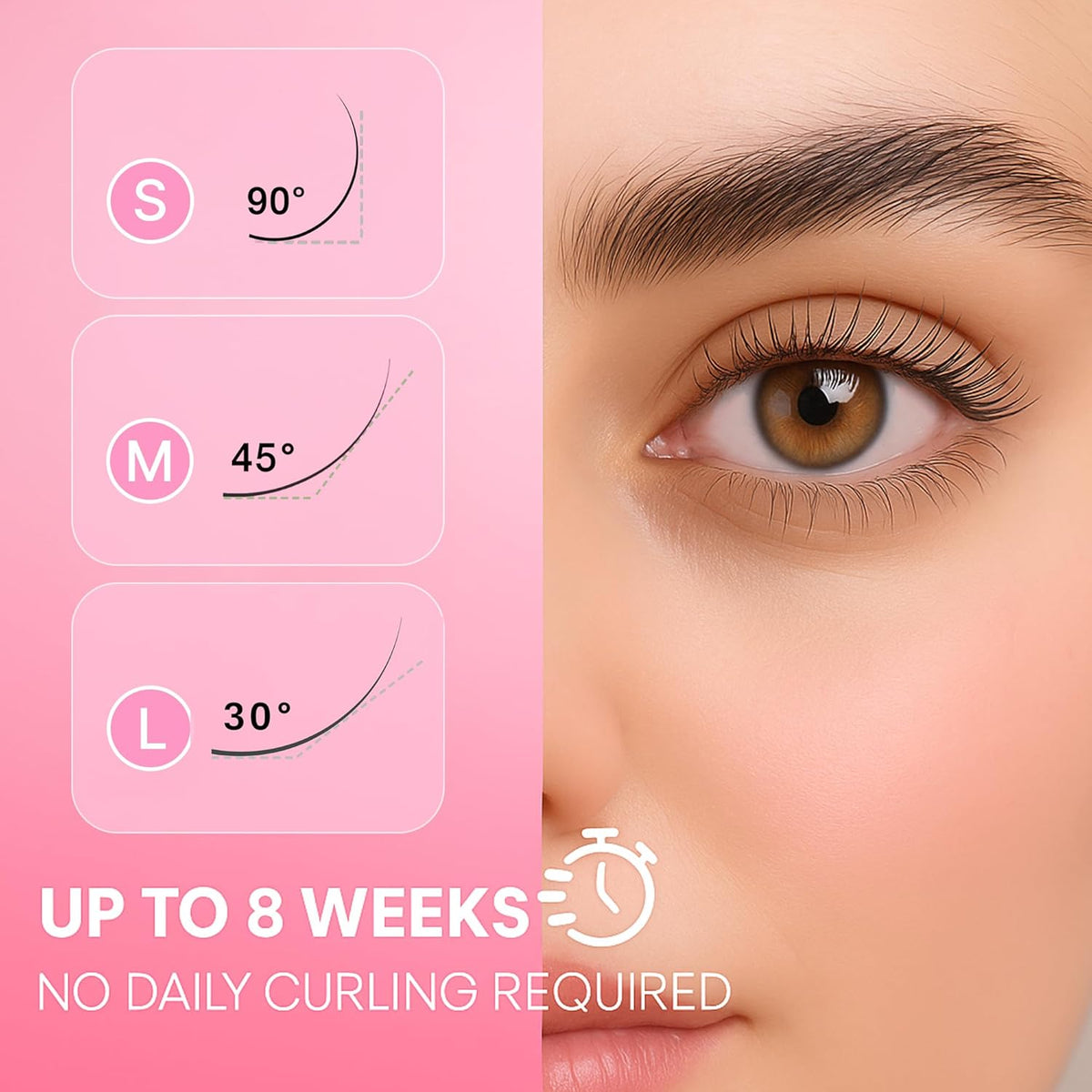 Korean Lash Lift Kit - 5 Sets Eyelash Curling Perm with Upgraded Glue, Easy for Beginner &