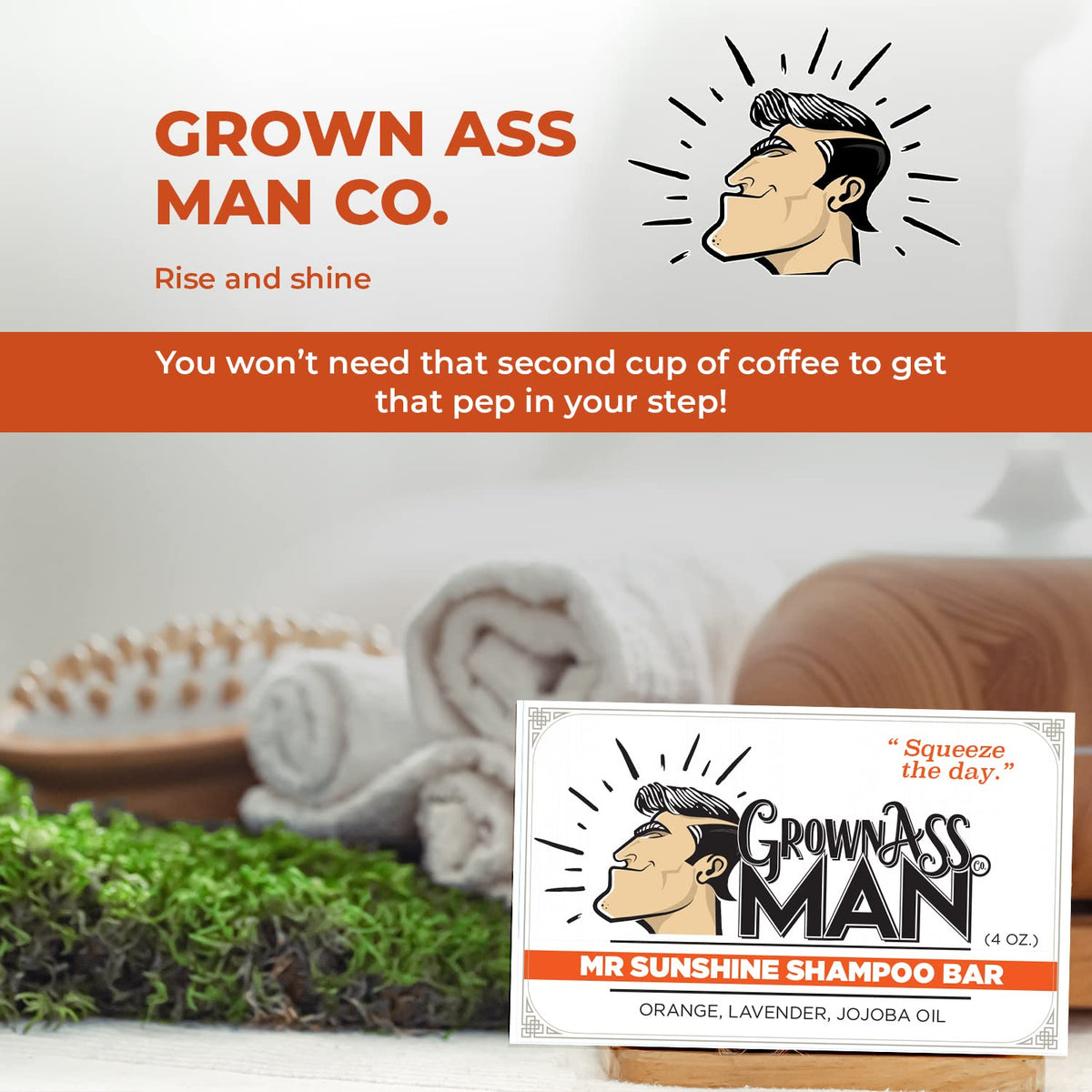 Solid Shampoo Bar Rich Lather 3 in 1: Hair, Beard & Body Wash - Plastic Free & Eco-Friendly