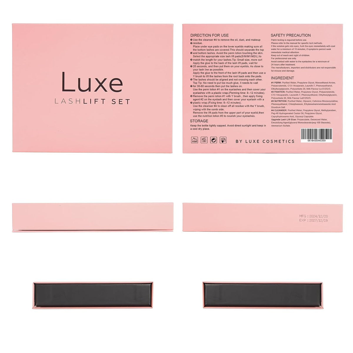 Luxe Cosmetics - Lash Lift Kit - Complete Set for Eyelash Lifting - New Pro Version - Easy to Apply