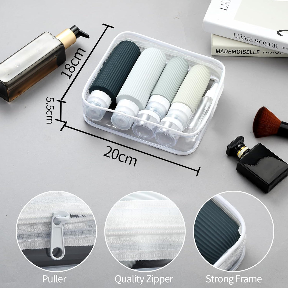 16 Pack Travel Bottles for Toiletries, Large 6oz Silicone Travel Containers, Leak Proof Refillable