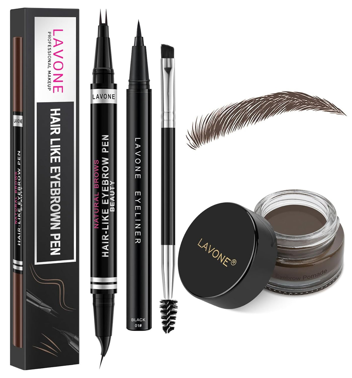 LAVONE Hair-Like Eyebrow Pen Makeup kit, Eyebrow Pencils for Women with Waterproof Microblading
