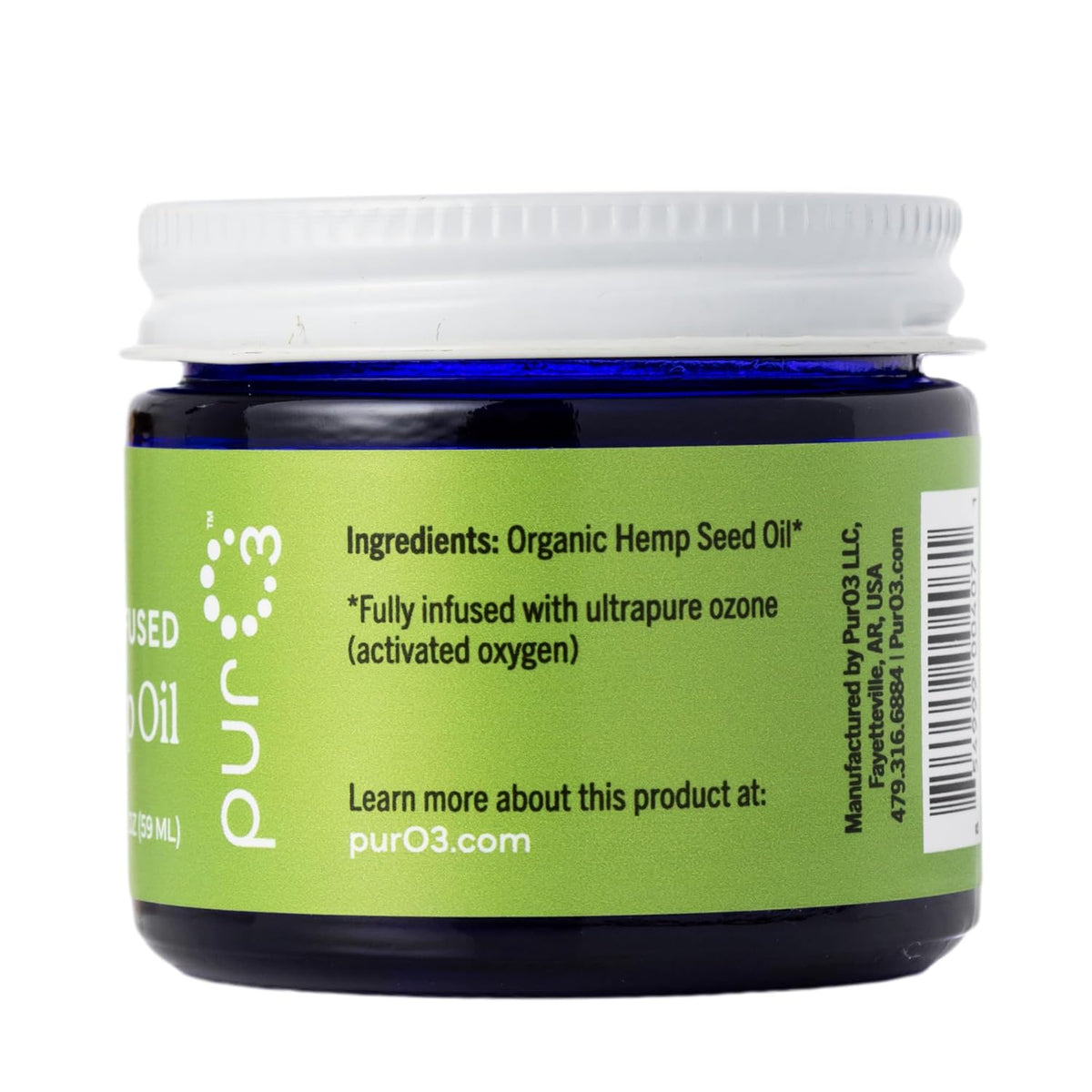 PurO3 Fully Ozonated Hemp Oil - Pure, Natural, Skin Care for Face & Body from Ozonated, Oxygenated
