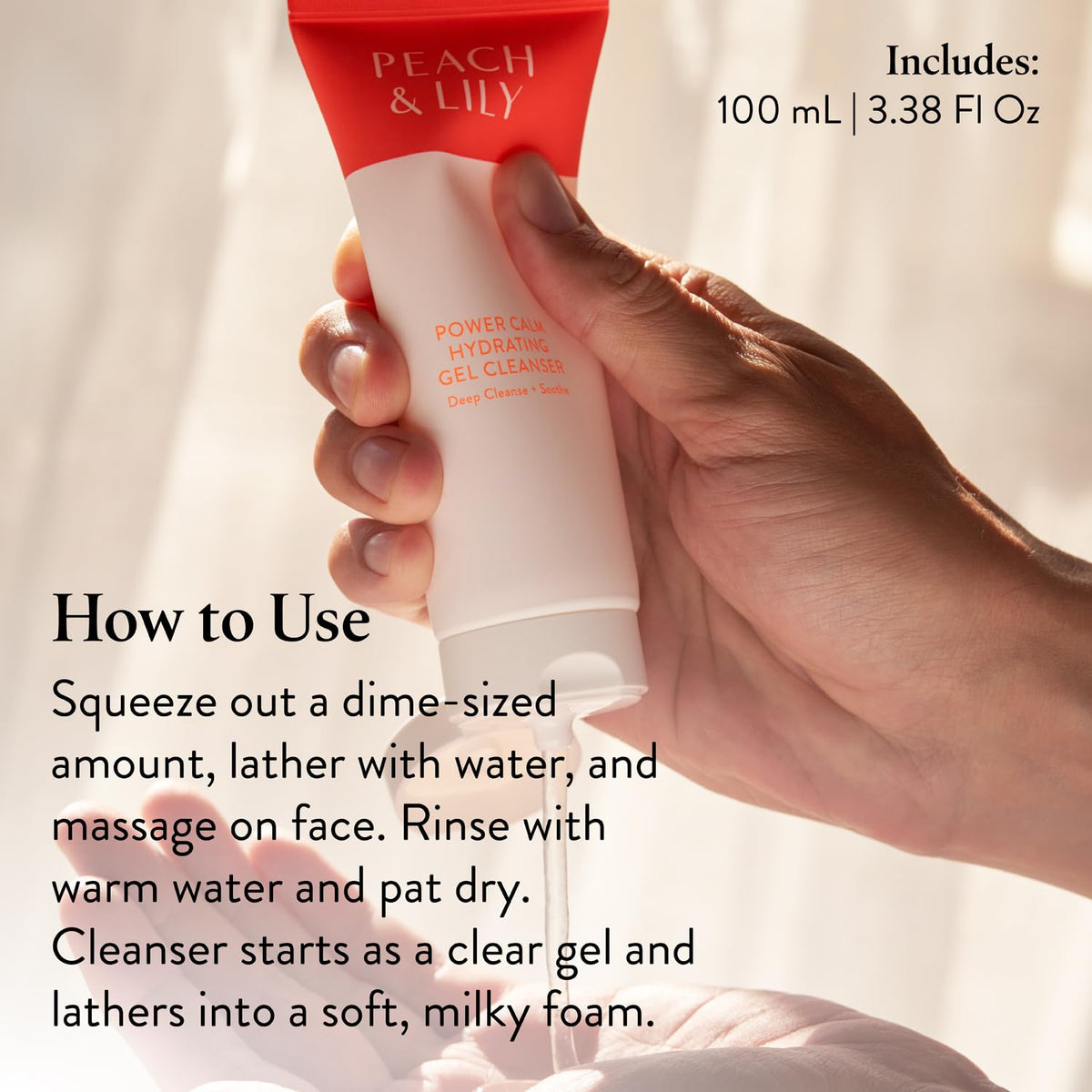 Peach & Lily - Power Calm Hydrating Gel Cleanser - Korean Skincare Face Wash - Dry, Normal, & Oily