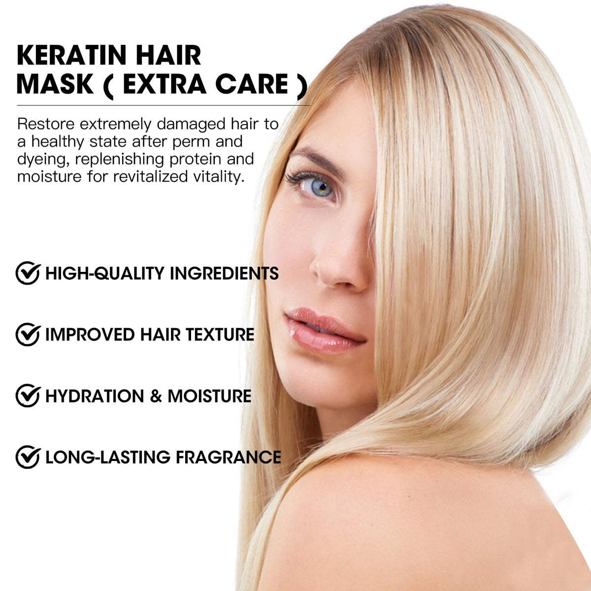 Keratin Hair Mask & Deep Conditioner, Hydrating & Deep Conditioning Repair with Wheat Protein &