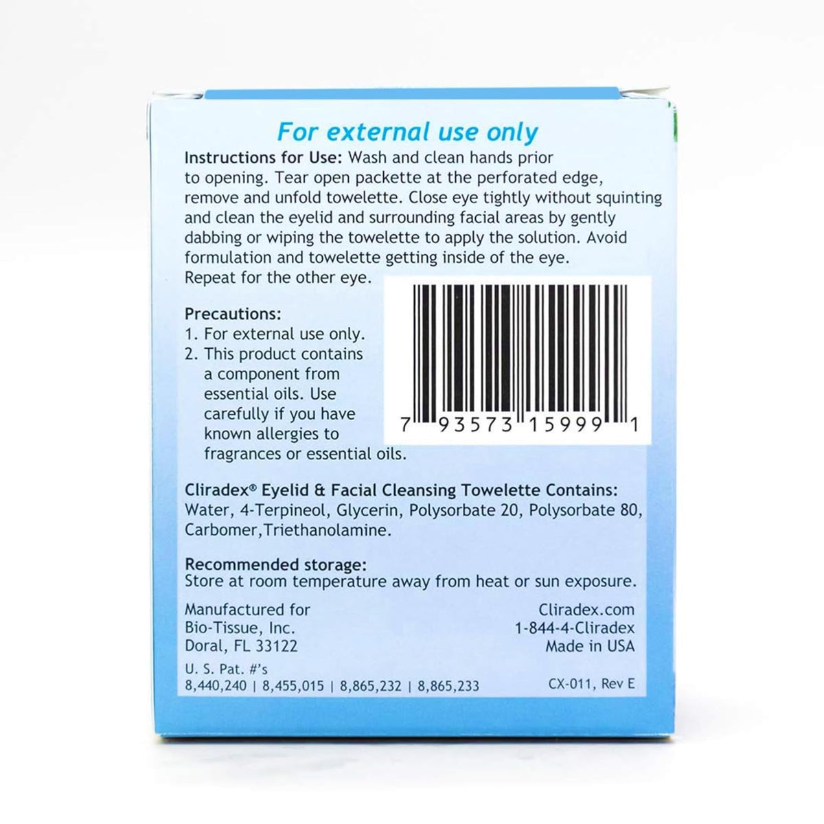 Towelettes - Natural Face, Eyelash & Eyelid Cleanser - Wipes for Demodex, Blepharitis, Mgd and Red