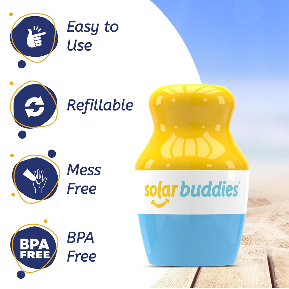 Blue Bag Bundle Set For Solar Buddies Refillable Roll On Sunscreen Suncream Applicator Bag Bundle