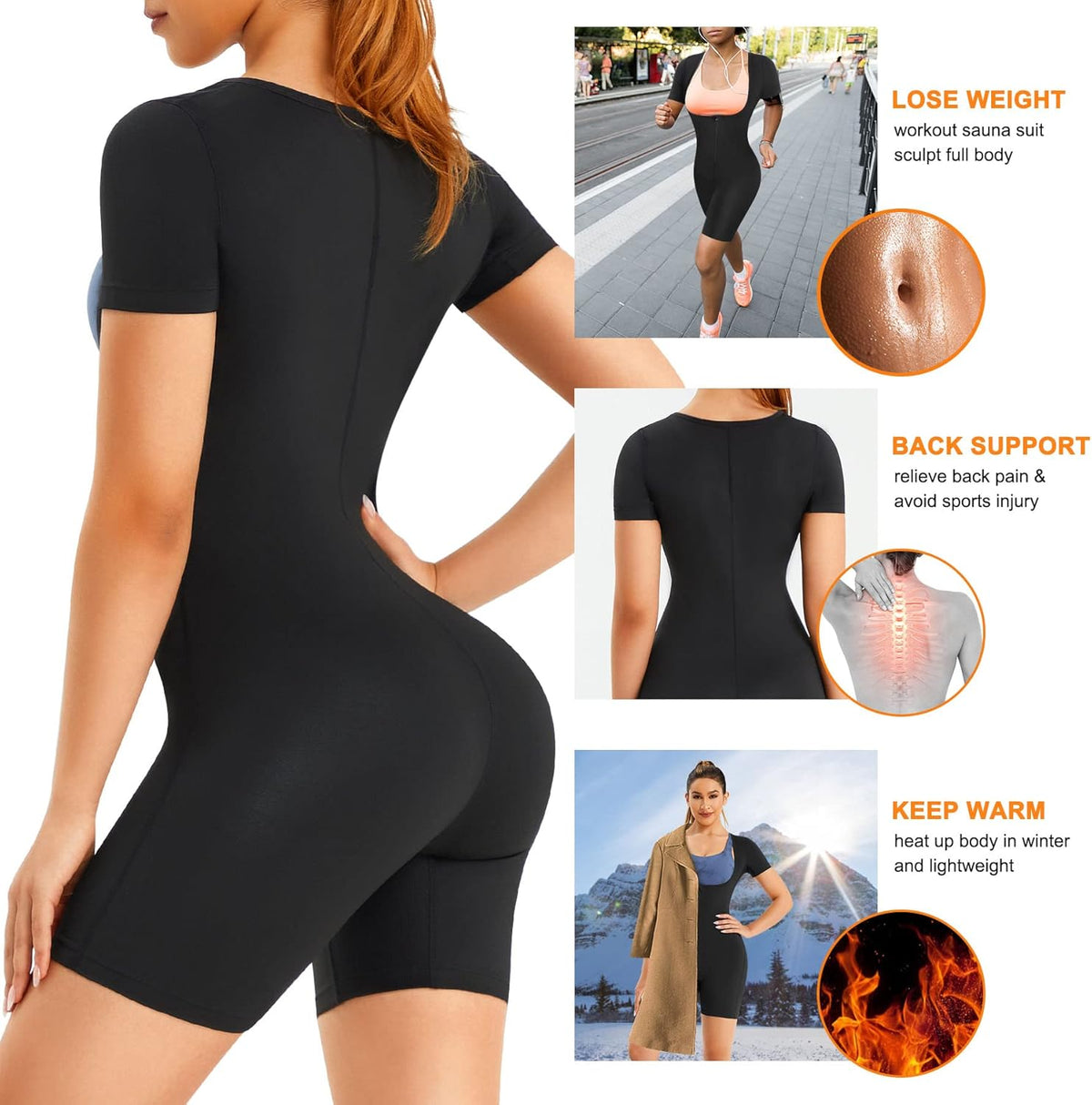 URSEXYLY Sauna Suit for Women Sweat Vest Waist Trainer 3 in 1 Slimming Full Body Shaper Workout Top