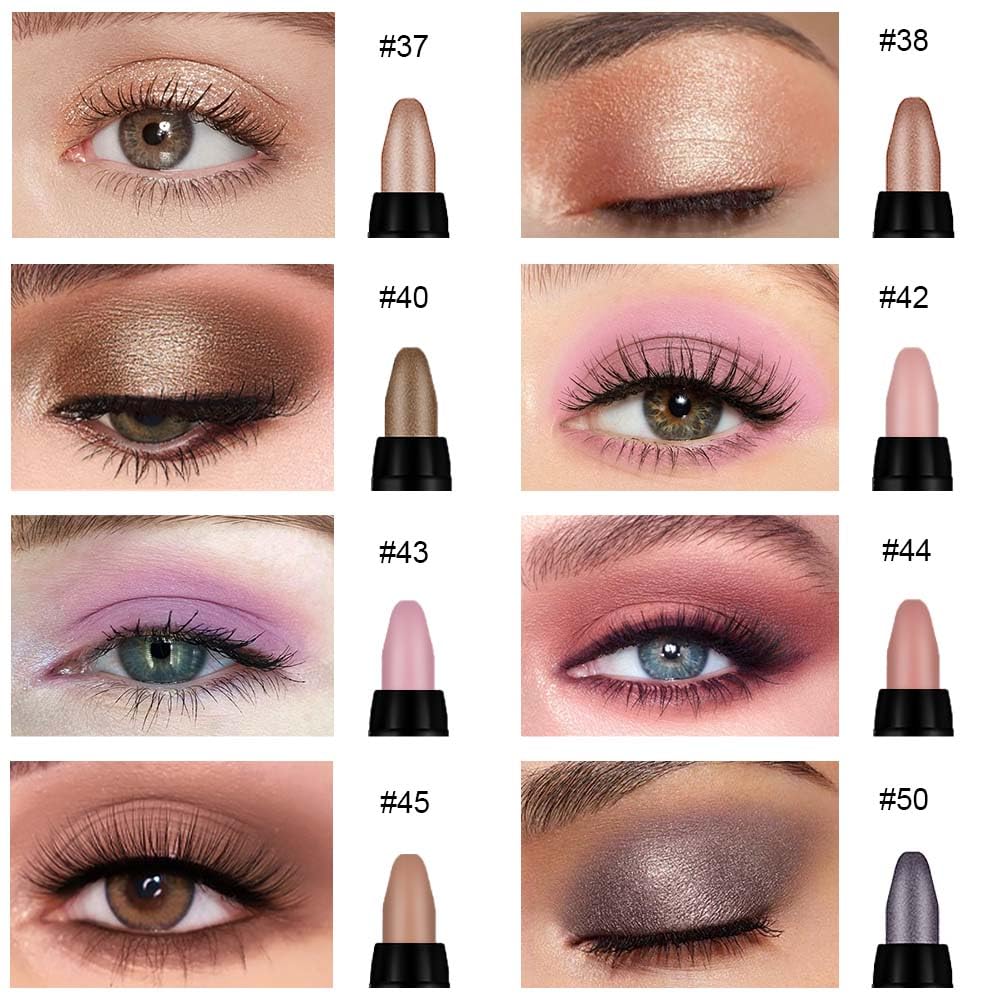Kaely 8Pcs Cream Eye Shadow Sticks Set, Matte Shimmer Eyeliner Pencil Eyeshadow Palette Makeup, Eye