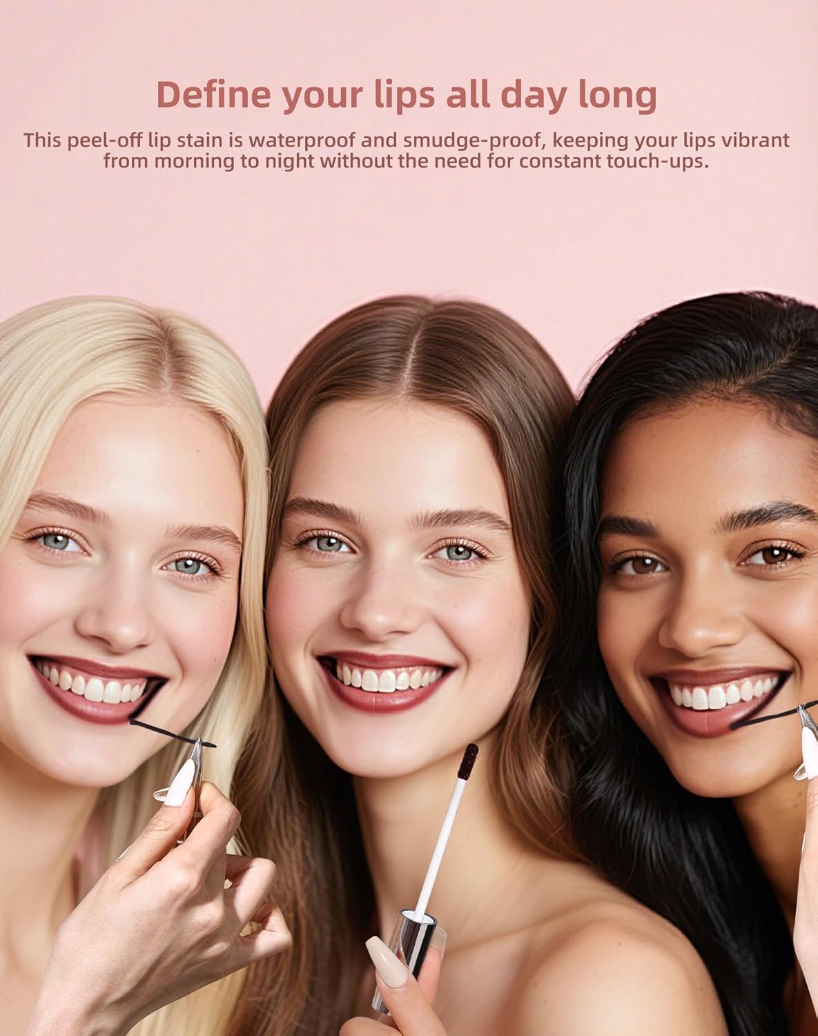 KIMUSE Peel Off Lip Stain, Long Lasting Lip Stain Peel Off with Tweezer, Waterproof Lip Liner