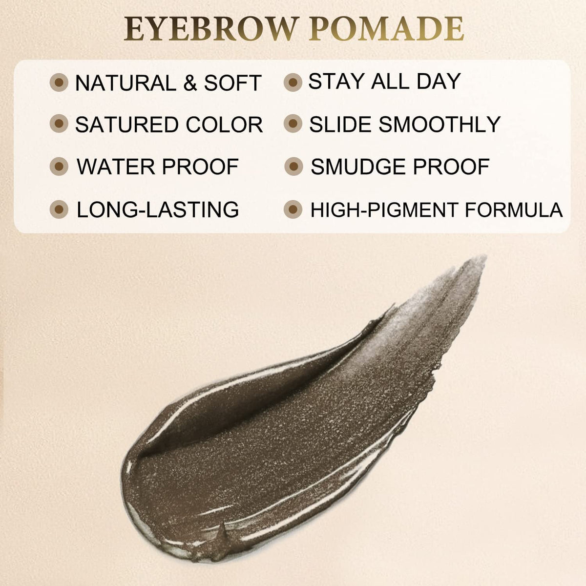 Eyebrow Pomade - Waterproof Brow Pomade for Long-lasting Results,Smudge Proof and Sweat Resistant